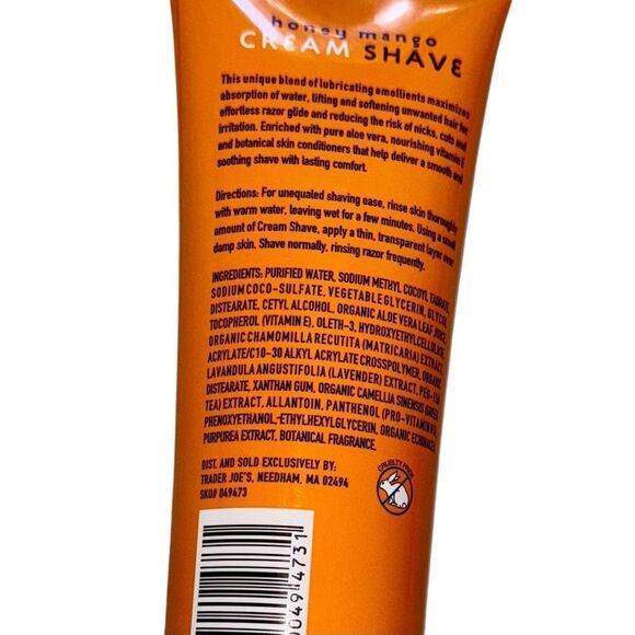 Trader Joe's Moisturizing Cream Shave Honey Mango w/ Aloe Vera & Vitamin E - Picture 6 of 8